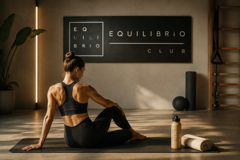 Estiramiento activo en Equilibrio Club: la movilidad necesita integrarse en el movimiento para reducir compensaciones musculares.