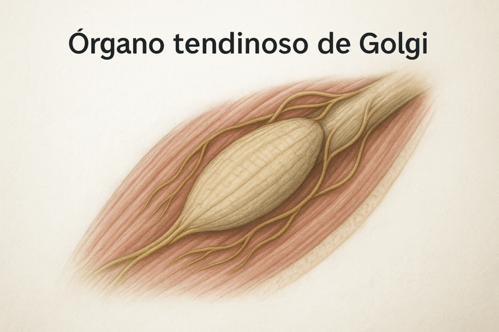 Órgano tendinoso de Golgi en ilustración médica detallada