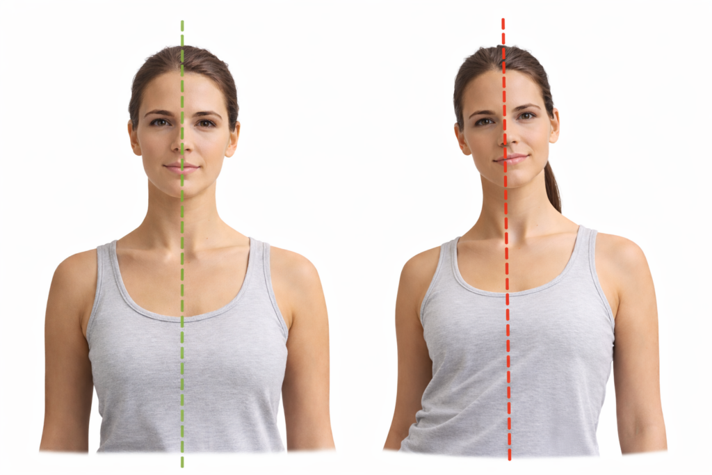 compensacion cervical en inclinacion lateral para mantener la cabeza vertical