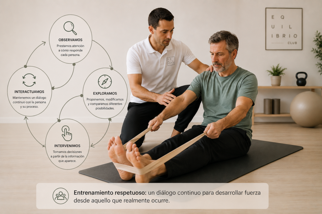 Entrenamiento respetuoso: observar, explorar, intervenir e interactuar durante el entrenamiento