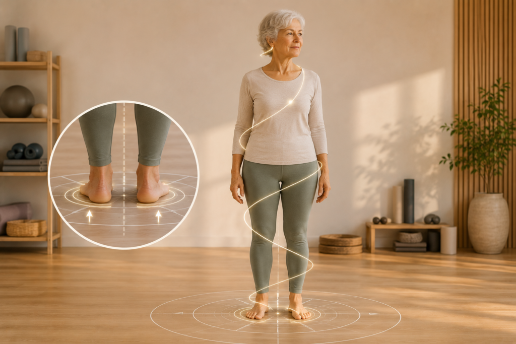 Estabilidad en personas mayores mediante una mejor organización postural y apoyo de los pies