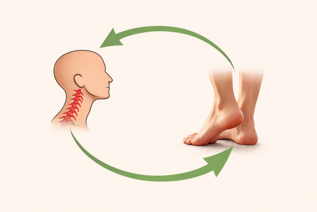Relación entre cuello y pies en el dolor de cuello en Alicante mediante un bucle postural