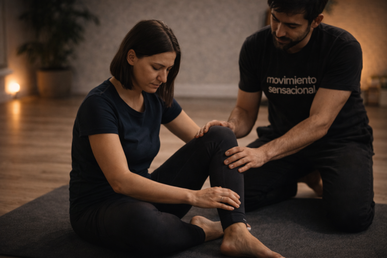 movimiento sensacional lumbar con control motor y guía profesional