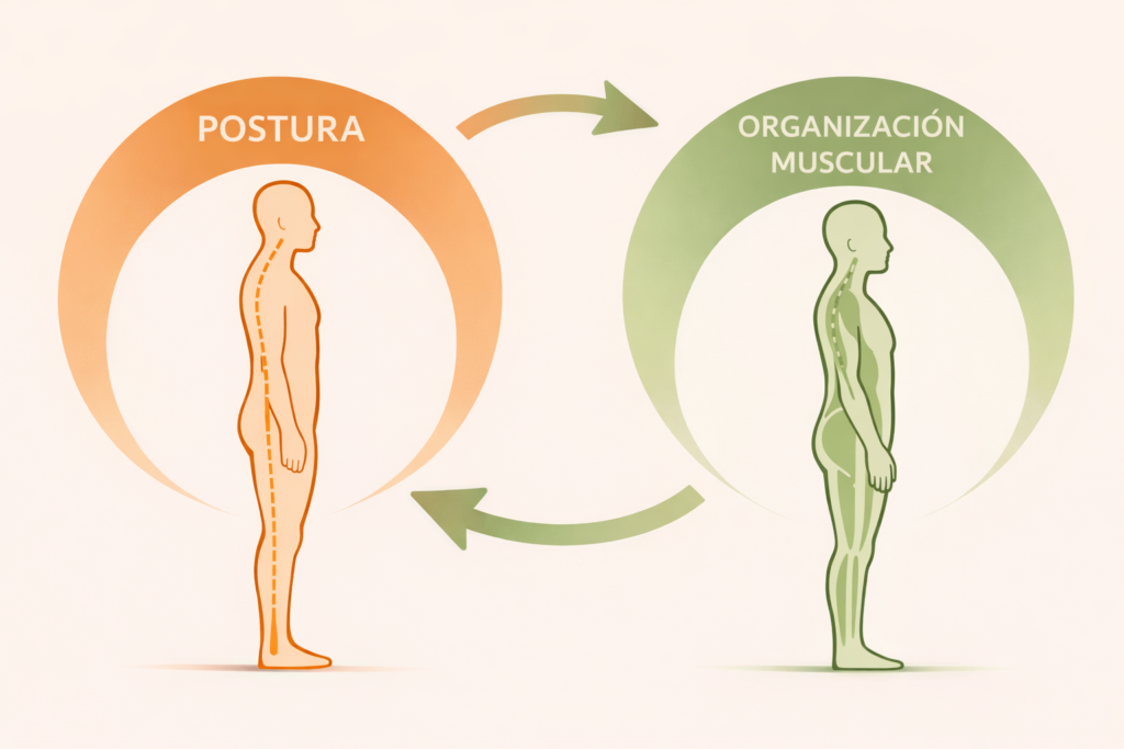 Relación entre postura corporal y organización muscular en el movimiento del cuerpo